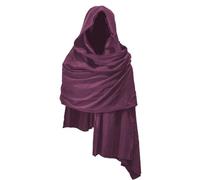 JCBFUME Cowl Hood Scarf Rogue Hood Medieval Cloak Renaissance Costume Men Neck Warmer Hooded Cape Hat Cyberpunk Accessories, Dark Purple, One size