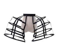 JCBFUME Women's Baroque Pannier Petticoat Victorian Bustle Cages 5 Hoops Skirt Cage Skirt for Girls, Black, One Size