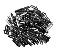 JCBIZ 100pcs 23x4.5mm Metal U Rope Strap Tail Clip Gun Black Metal Shoelace Repair Aglets Shoelace Tip for Repairing Worn Ropes or Enhance the Shoelaces Appearance, Gun Black