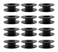 JCBIZ 12pcs 55mm Plastic Spool Black Bobbin Empty Spools for Ribbon Beading String Wire Bobbin Cord Ropes