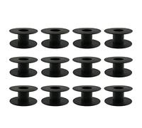 JCBIZ 12pcs 69mm Plastic Spool Black Bobbin Empty Spools for Ribbon Beading String Wire Bobbin Cord Ropes
