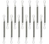 JCBIZ 12PCS Stainless Steel Tension Spring Buckle Hooks Water Dispenser Fixing Springs with Pair of Buckles Pet Water Dispenser Accessories for Parrot Rabbit Hamster and Guinea Pig Cages