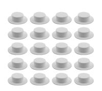 JCBIZ 20PCS Plastic Decorative Mini Hat White Size 37mm Christmas Craft Accessories DIY Mini Hat for Miniature Dolls Snowman Handicrafts