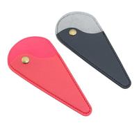 JCBIZ 2PCS PU Leather Scissor Protective Sheaths Embroidery Sewing Scissors Storage Pouch Compact Blade Sheaths 5.3 x 2.6 inches Red Black