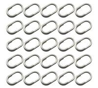 JCBIZ 50pcs Split Rings 8x13mm Stainless Steel Fishing Oval Split Rings Swivel Snap Carp Fishing Tackle Lure Connecting Ring Fish Accessories Chain Connector, Silver Tone
