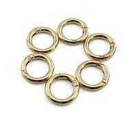JCBIZ 6pcs 29mm Round Spring Snap Hooks Clip DIY Accessories for Handbag Purse Shoulder Strap Key Chains Buckle Zinc Alloy Circle Round Metal Spring Key Ring(Gold)