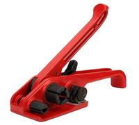 JCBMGDBKH Heavy Duty Manual Strapping Tool for Carton Box Pallet - 16-19mm Width PET Plastic Strap Banding Sealing & Tensioning Tool,Anti-Slip Gears, Effortless Tightening,Easy to operate,Red