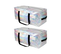 JCBZAMZ Iridescent Large Moving Bags,2 Pcs Thick Storage Bags with Side Handles&Tag Pocket,29.1x 14.2x12.6 inches,Heavy Duty Storage Bags for Space Saving,Clothes Storage,Moving Supplies,College Dorm
