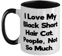jccbda Fun Black Short Hair Cat Gifts I Love My People Not So Much Christmas Two Tone Mug for Gift 11 Oz
