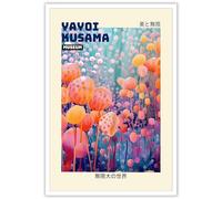 JCCSFF Retro Yayoi Kusama The Infinity Big World Posters Colorful Abstract Wall Art Kusama Inspired Prints Painting Japanese Wall Art Modern Gallery Exhibition Wall Decor 12x16in Unframed