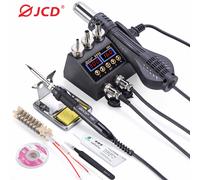 JCD 750W 2 in 1 Soldering Station LCD Digital display Welding Rework Station for cell-phone BGA SMD IC Repair Solder tools 8898 8858 heat gun