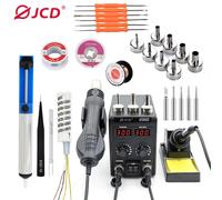 JCD 8586D Soldering Station 2 IN 1 750W Hot Air Gun LCD Dual Digital Display Electric Soldering Iron SMD Welding Rework Station 8586D KIT7