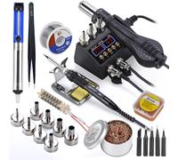 JCD 8898 Soldering Station 750W 2 in 1 Soldering Iron Hot Air Gun Rework Welding Station For Phone BGA SMD Welding Repair Tools 8898 KIT5