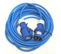 JCE 32AMP HEAVY DUTY Arctic Blue Extension Lead Hook Up 4mm 3 Pin 240V (25M)