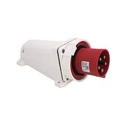 JCE 63A 5 PIN 415V SURFACE WALL MOUNTED WATERPROOF IP67 INLET PLUG RED 3 PHASE