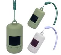 JCF 2-Pack Dog Poop Bag Holder for Leash, Lightweight Plastic Dispenser with Screw Lid, Fits Standard Rolls, Hands-Free Elastic Loop (Light Purple, Olive Green)