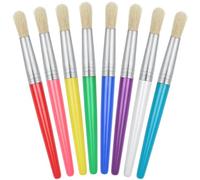 JCF Kids Paint Brushes, 8 Pcs Round-Tipped Painting Brushes Set, Colorful Art Paint Brush Set for Kids Beginners Art Supplies Suitable for Acrylic Oil Watercolor Gouache Painting