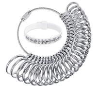 JCF Ring Sizer Gauge Set with Plastic Ring Sizer Belt Metal Finger Measurement Tools UK A-Z Standard Finger Sizing Tool for Women and Men