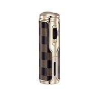 JCFHQGHR Metal windproof triple flame butane lighter, multi-purpose lighter, two ways of filling, suitable for barbecue, candles, outdoor, the best gift for men (butane not included)(B)