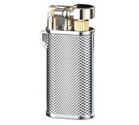 JCFHQGHR Retro metal windproof soft flame lighter, grinding wheel ignition, adjustable flame and refill, suitable for barbecue, candles, outdoor, men's gift(C)