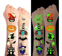 JCFIRE 90+ Styles Glow Halloween Party Supplies, Halloween Temporary Tattoos for Children Party Favors, Halloween Birthday Party Decorations Activities Games Accessories, Halloween Goodie Bags