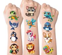 JCFIRE Larger Temporary Tattoos For Kids Stocking Stuffers, 102 Styles Mixed Cute Animals Stickers Birthday Party Favors for Kids 3-5 4-8, Goodie Bag Stuffers Gifts Activities Games Christmas