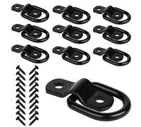JCHL D Rings Tie Down Anchors Hooks for Trailer Truck Bed Bracket Enclosed Points Pickup Camper Surface Mount D-Ring Heavy Duty 1/4" 2400 Pound Capacity (10-Pack)