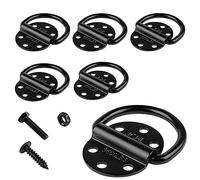 JCHL D-Rings Tie Downs Anchors Heavy Duty Steel 3600 Pound Capacity Lashing Rings for Loads on Trailers Trucks RV Campers Vans ATV SUV Boats Tie Down Ring with Screws&Bolts (6-Packs)
