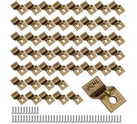 JCHL Table Desk Top Fasteners with Screws Bronze Heavy Duty Z Table Top Connectors Table Clips/Table Top Brackets, 50 Packs Set (Include 50 Clips and 50 Screws) 50-Bronze