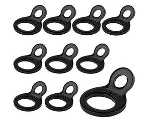 JCHL Tie Down Strap Rings Dirt Bike Stainless Steel Multi-Purpose Tie Down Anchor Strapping Hooks for Mounting in The Garage, Work Shop, Truck, Trailer, Golf Cart, Fence Black (10-Pack)
