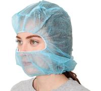 JCHMOGF Disposable Polypropylene Hood, Catering Bonnets, Hairnet and Beard Cover for Food Service and Work Use (Blue,100PCS)