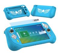 JCHPINE Logitech G Cloud Gaming Handheld Silicone Protective Case Cover for Logitech G Cloud Gaming Console Screen Protector Accessories (Blue Case and Screen Protector)
