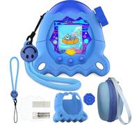 JCHPINE Protective Cases for Tamagotchi Paradise Electronic Pet, Hard Case and Silicone Cover for Tamagotchi Paradise Pet with Screen Protector and Lanyard (Blue)
