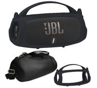 JCHPINE Silicone Cover and Travel Case for JBL Charge 4 / Charge 5 Portable Bluetooth Speaker, Black Case (NOT for Wi-Fi Version)