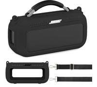JCHPINE Silicone Cover Case for Bose SoundLink Max Portable Speaker Accessories, Soft Silicone Skin for Bose SoundLink Max Bluetooth Speaker with Shoulder Strap (Black Case)
