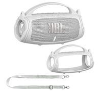 JCHPINE Silicone Cover Case for JBL Charge 5 Portable Bluetooth Speaker, Protective Skin Holder for JBL Charge 5 Speaker Accessories (White Case, NOT Fit Wi-Fi Version)