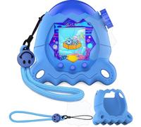 JCHPINE Silicone Cover Case for Tamagotchi Paradise Interactive Virtual Pet, Stand Up Case for Tamagotchi Paradise Digital Pet Screen Protector and Lanyard (Blue)