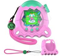 JCHPINE Silicone Cover Case for Tamagotchi Paradise Interactive Virtual Pet, Stand Up Case for Tamagotchi Paradise Digital Pet Screen Protector and Lanyard (Pink)