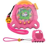 JCHPINE Silicone Cover Case for Tamagotchi Paradise Interactive Virtual Pet | Stand up Case with Screen Protector and Lanyard, Protective Soft Silicone Cover (Orange Tropics)
