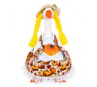 JcHrmers Desk Goose Outfits 7 Inch Mini Pumpkin Goose Dress with Hat Braid for Magnetic Geese Statue Key Holder Office Home Table Autumn Thanksgiving Decor