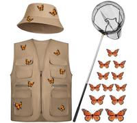 JcHrmers Halloween Butterfly Catcher Costume for Adult Men Monarch Butterfly Catcher Cosplay (Large)