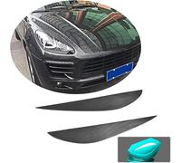 JCING Carbon Fiber Front Headlight Eyebrow Eyelids for Porsche Macan Base/Turbo/GTS/S Sport Utility 4-Door 2014-2018 Head Lamps Eyelid Light Cover Trims