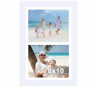 JCJMY 11x17 Double Picture Frame 8x10, Display 2 8 x 10 Photos or 11x17 Picture, Two Opening Double 8x10 Collage Frame for Wall Hanging, 8 by 10 Multi Photo Frame, White