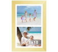 JCJMY 11x17 Double Picture Frame 8x10, Display 2 8 x 10 Photos or 11x17 Picture, Two Opening Double 8x10 Collage Frame for Wall Hanging, 8 by 10 Multi Photo Frame, Gold