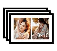 JCJMY 12x18 Picture Frame, 8x10 Collage Picture Frame Set of 3, Display 2 8x10 Photos or 12x18 Picture, Two Opening 8 x 10 Collage Frame for Wall Hanging, 8 by 10 Multi Photo Frame, 3 Pack, Black