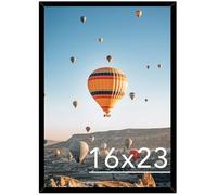 JCJMY 16x23 Picture Frame Black for Poster and Photo, Horizontal and Vertical Formats for Wall Hanging, Wall Gallery Frame for 16 by 23 Photos