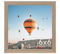 JCJMY 6x6 Picture Frame for Wall Hanging or Tabletop, Wall Mounting Horizontally or Vertically, 6 x 6 Square Wall Gallery Poster Photo Frame with Shatter Resistant Plexiglass, Rustic Brown