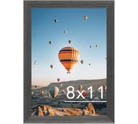 JCJMY 8x11 Picture Frame Silver Gray for Wall Hanging or Tabletop, Wall Mounting Horizontally or Vertically, 8 x 11 Wall Gallery Poster Photo Frame for 8 by 11 Photo, Silver Gray