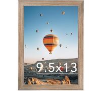 JCJMY 9.5x13 Picture Frame Rustic Brown for Wall Hanging, Wall Mounting Horizontally or Vertically, 9.5 x 13 Wall Gallery Poster Photo Frame with Shatter Resistant Plexiglass, Rustic Brown