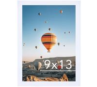 JCJMY 9x13 Picture Frame White for Wall Hanging, Wall Mounting Horizontally or Vertically, 9 x 13 Wall Gallery Poster Photo Frame with Shatter Resistant Plexiglass, White